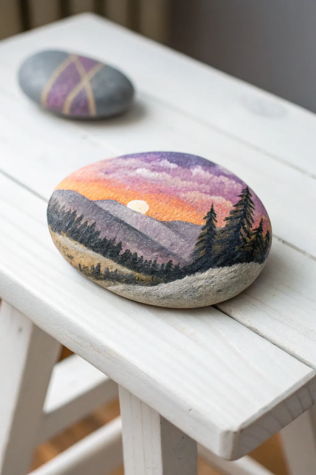 Capture the serenity of sunsets in miniature form 🌅✨ #MiniLandscapes #RockArt