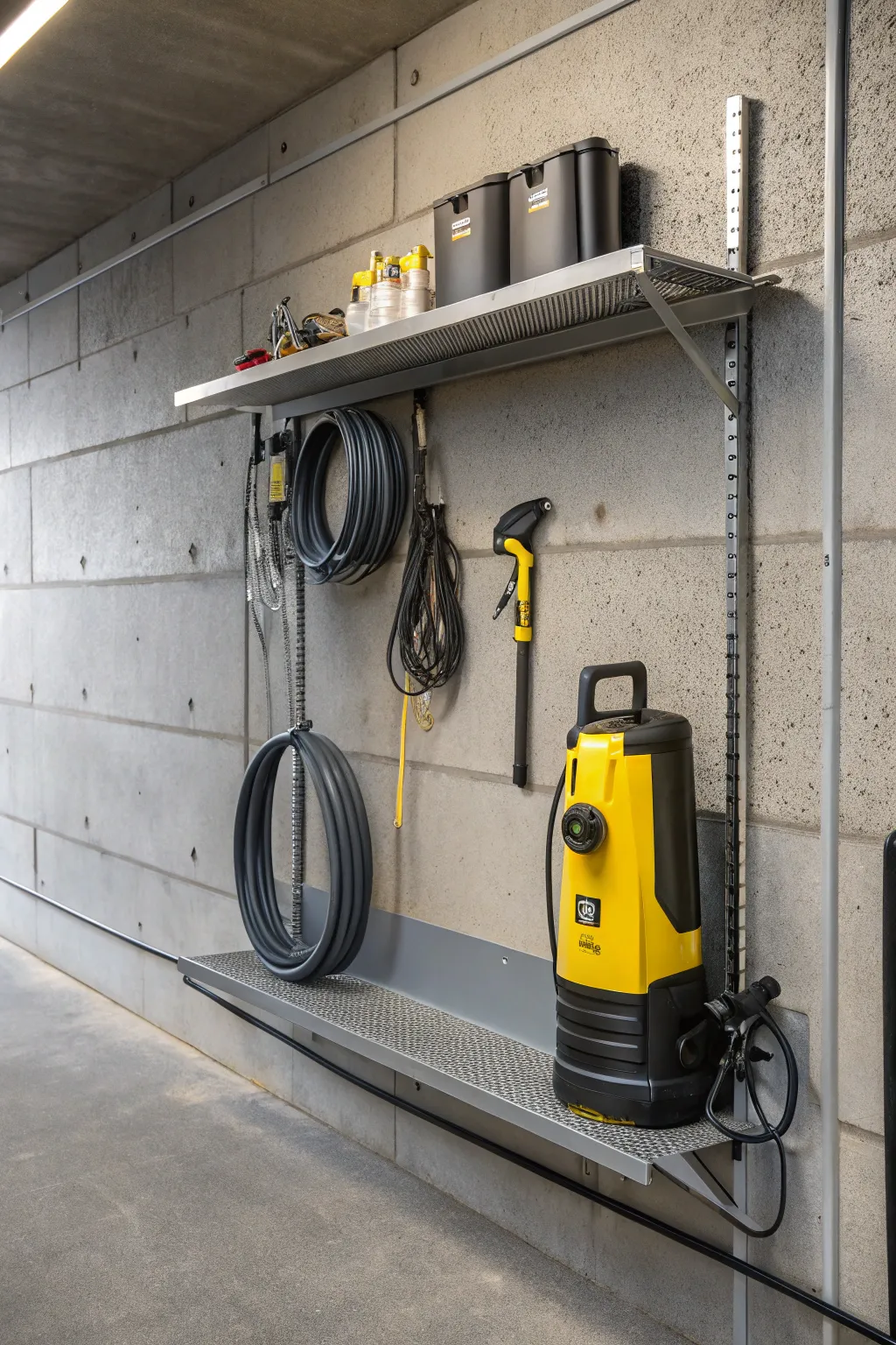 Smart and cost-effective pressure washer storage solution for the modern man.