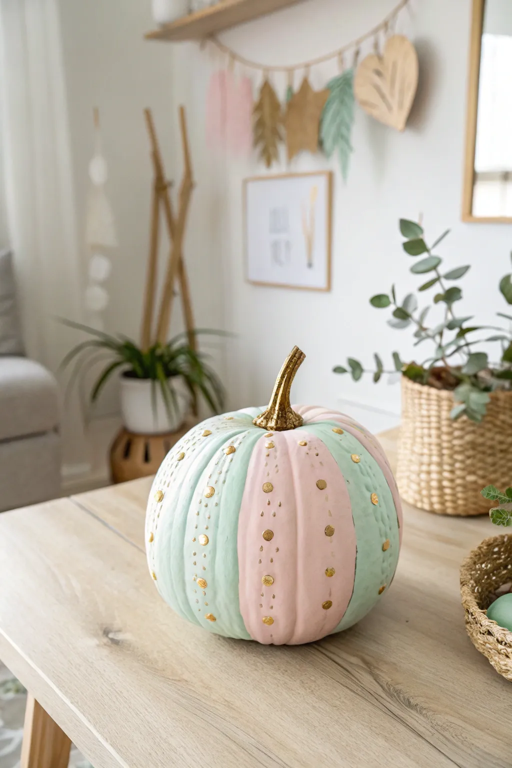 Transform your pumpkin decor with unexpected pastel hues for a chic and modern twist!