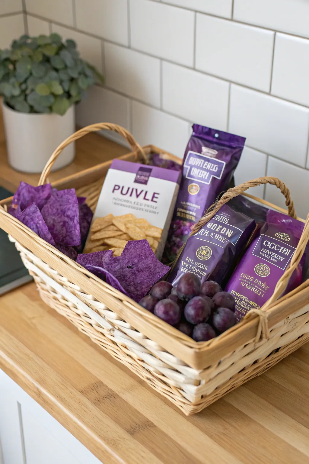 Discover the joy of cooking with a basket of purple kitchen delights!
