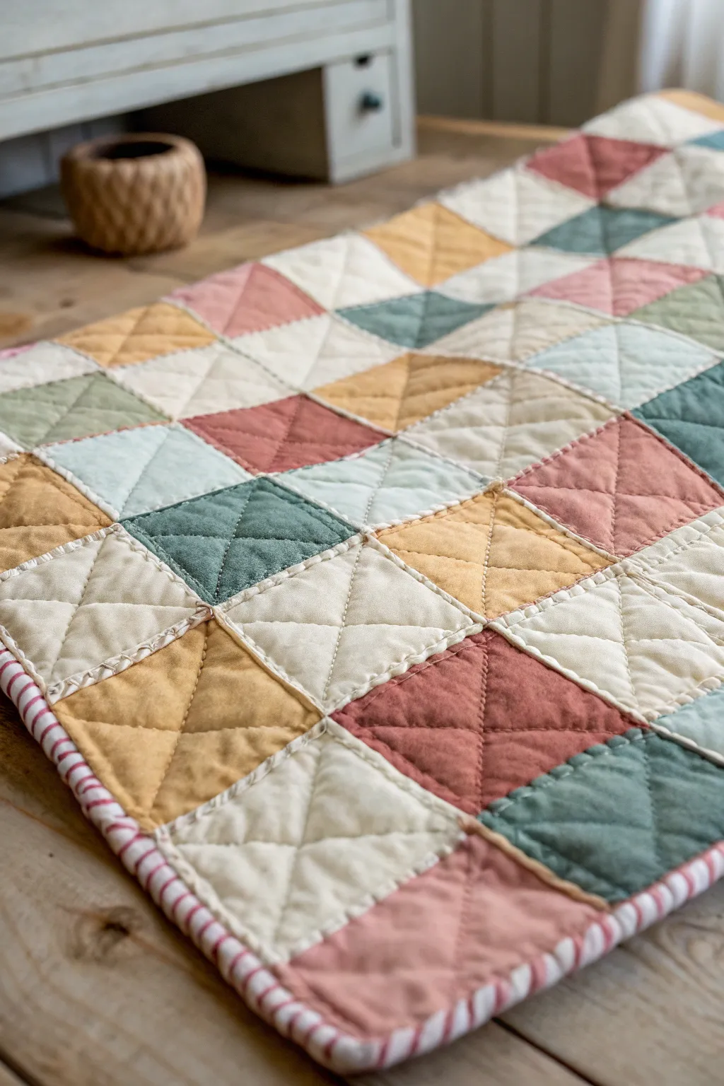 Checkerboard Charm: Discover the elegance of simplicity with this stunning quilt layout.