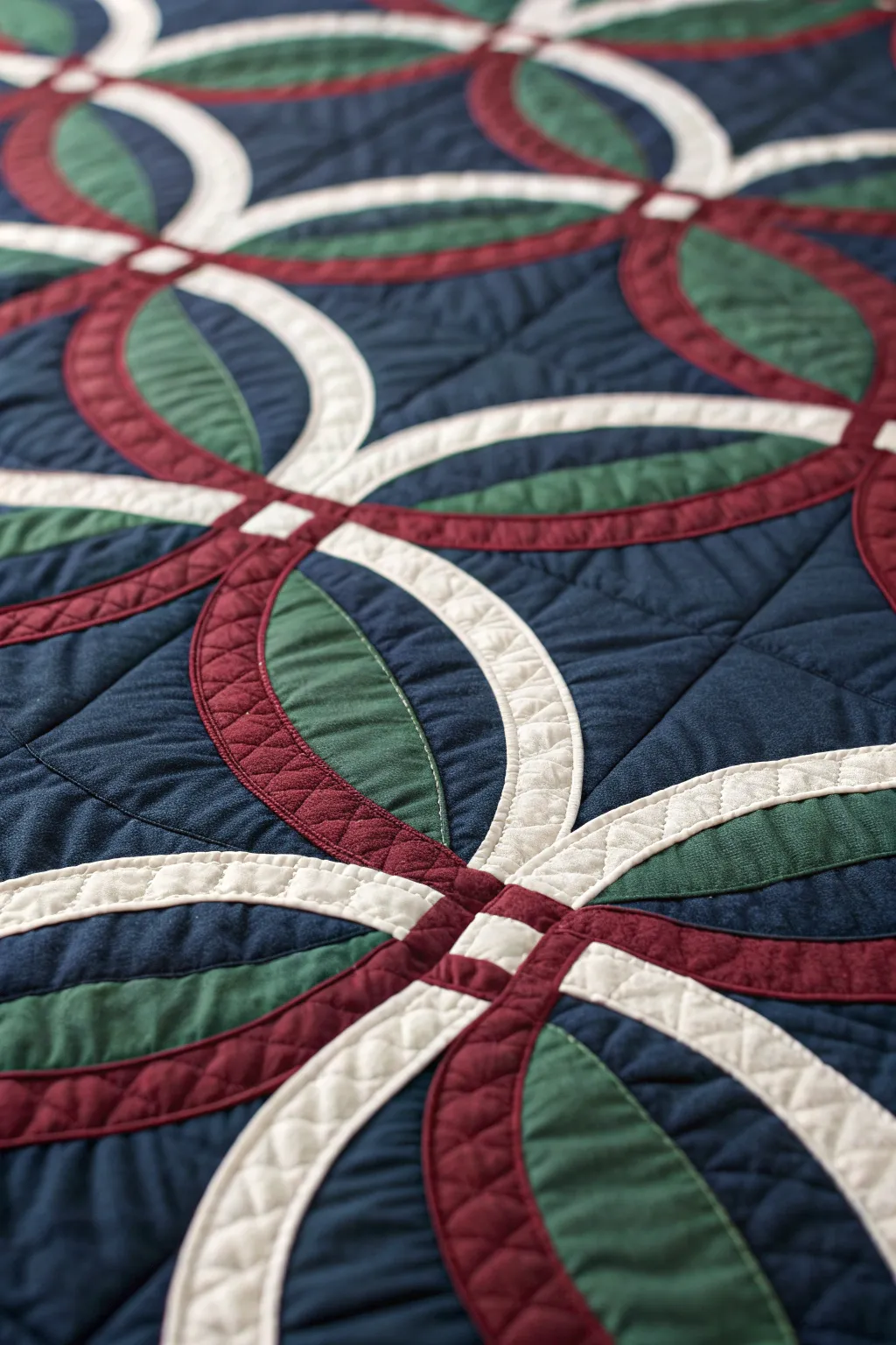 Unity in Design: Discover the Timeless Appeal of Overlapping Rings in Quilts.