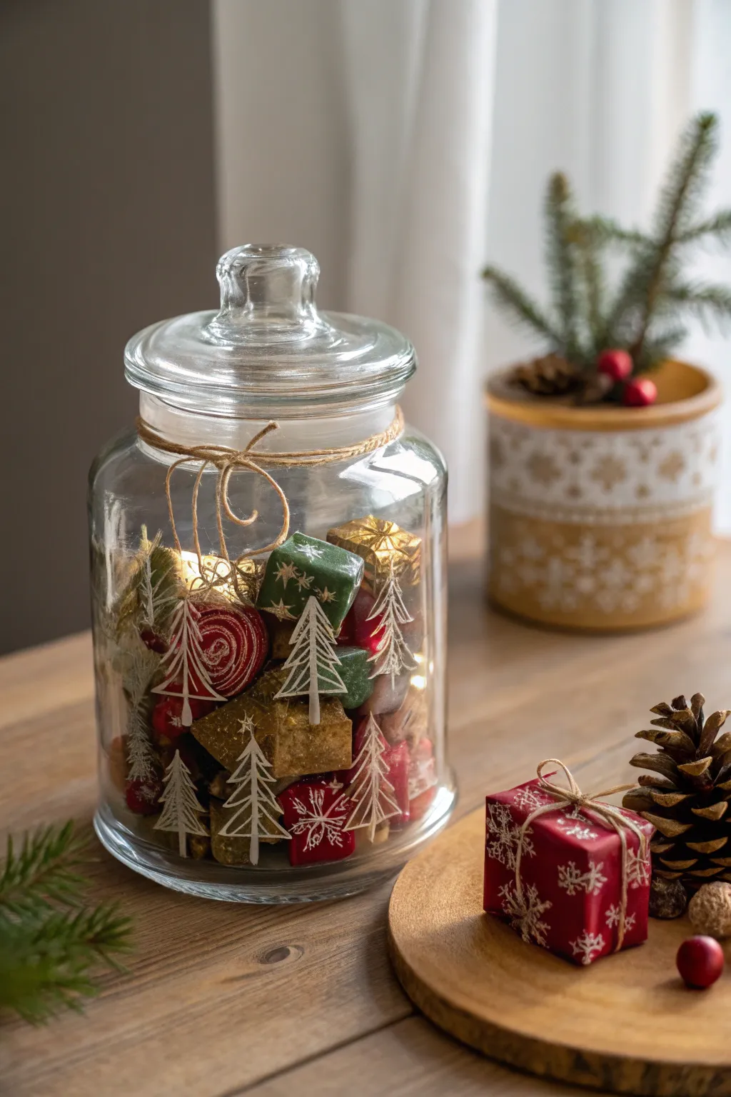 Capture the essence of the season with a Holiday Cheer Jar, blending minimalist elegance with festive flair.