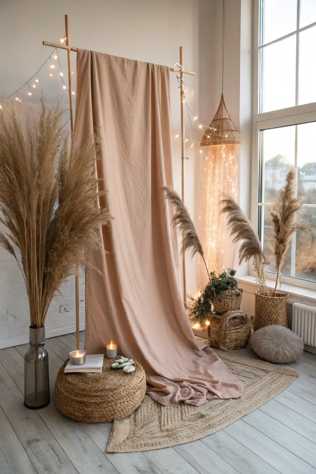 Capture cherished moments in style with this minimalistic DIY photo booth setup, perfect for a cozy birthday celebration indoors.