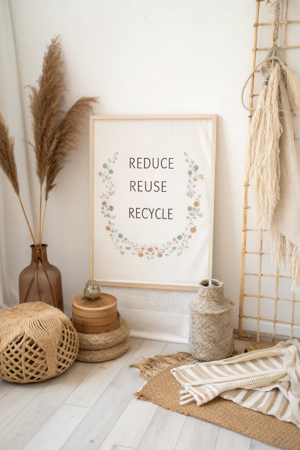 Embrace sustainability with style: Discover the beauty of textured artistry in 'Reduce, Reuse, Recycle' designs.