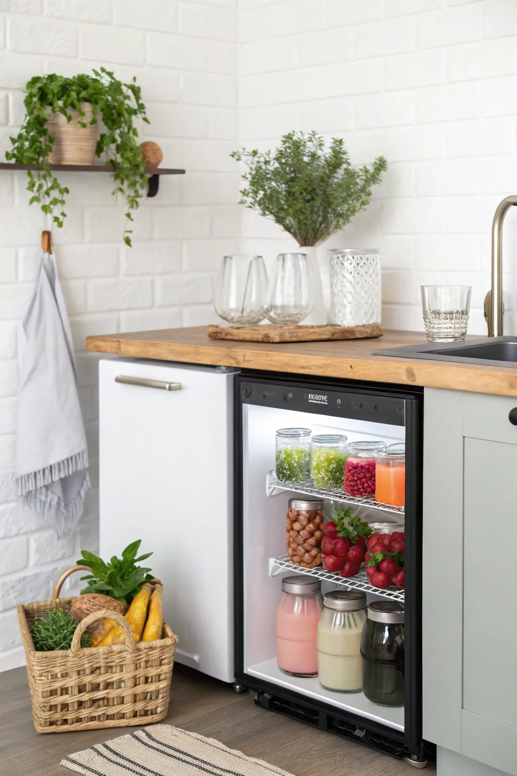 Transform your unused dishwasher space into a chic beverage station—where simplicity meets refreshing style. 🍹✨