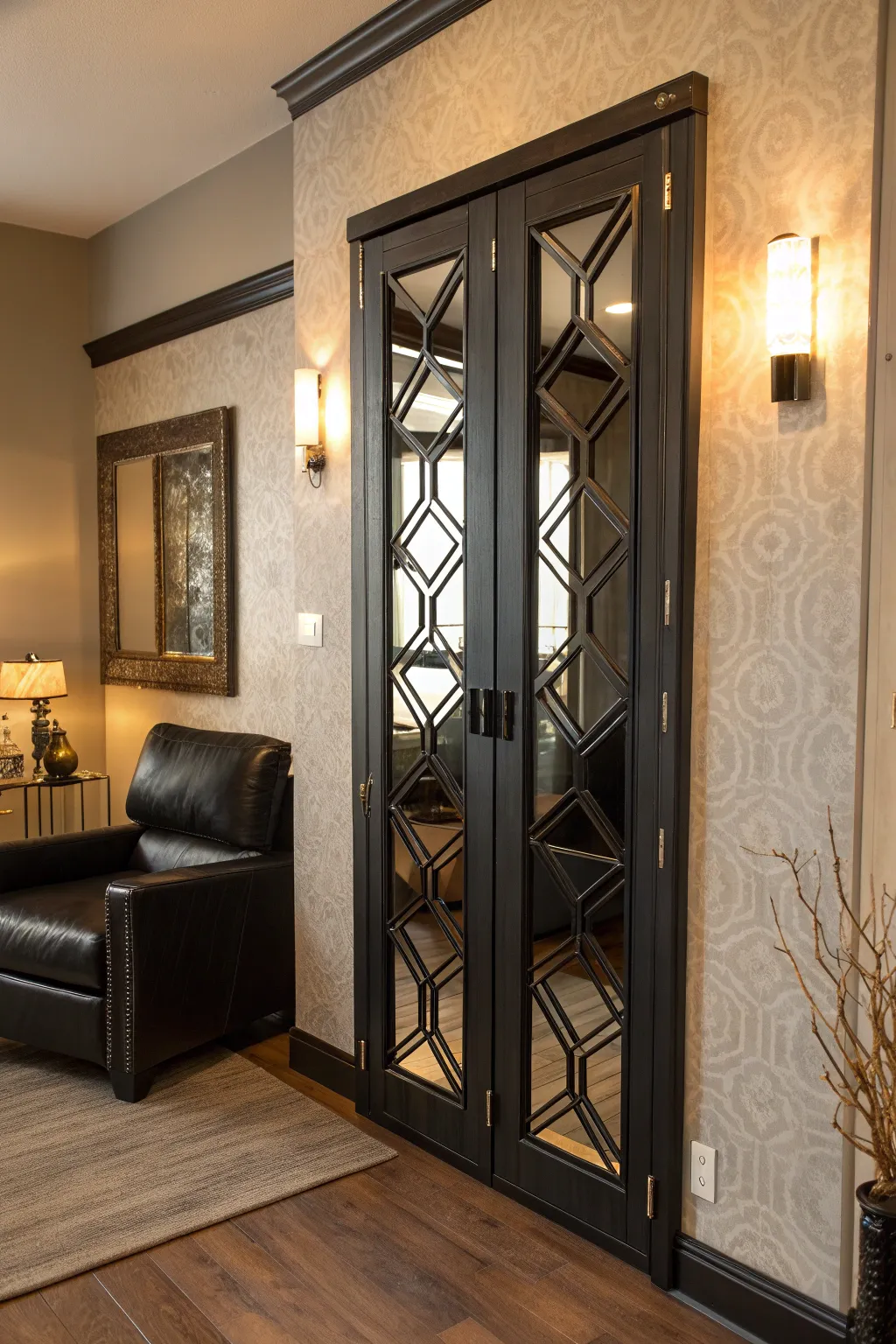 Elevate your interior with a repurposed bifold door mirror—style and depth in one stunning piece.