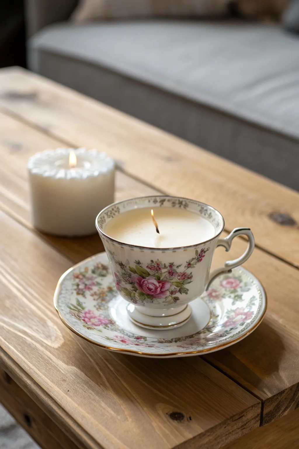Transform nostalgia into elegance with vintage teacup candle holders.