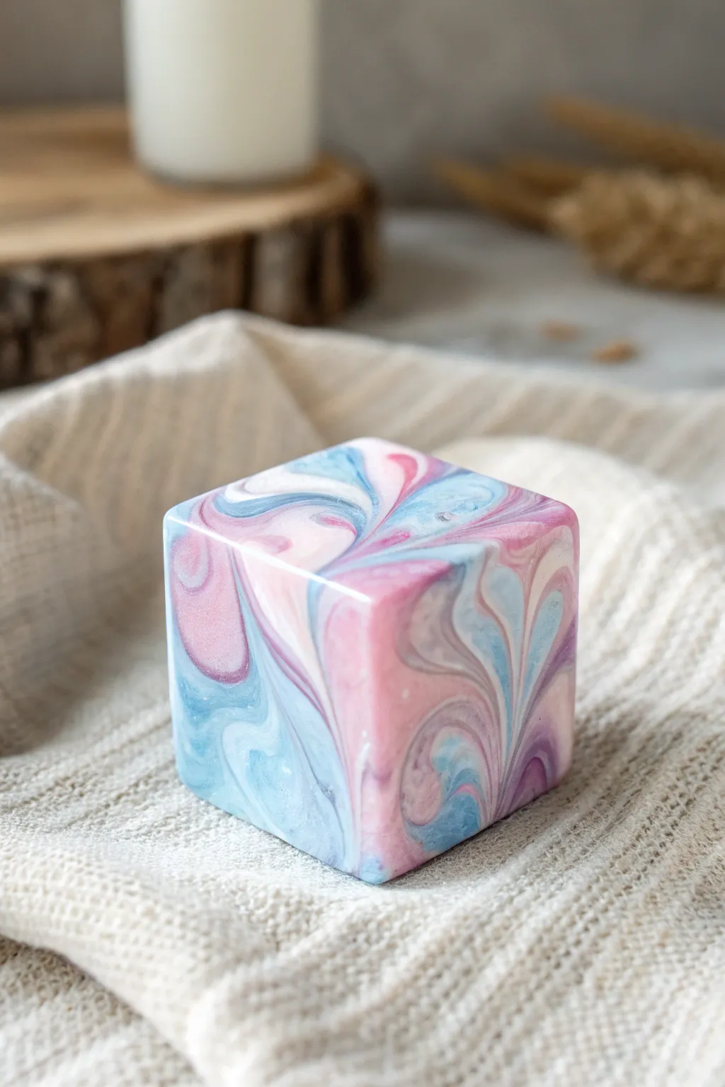 Discover the beauty of simplicity with abstract resin art blocks, where each swirl tells its own story.
