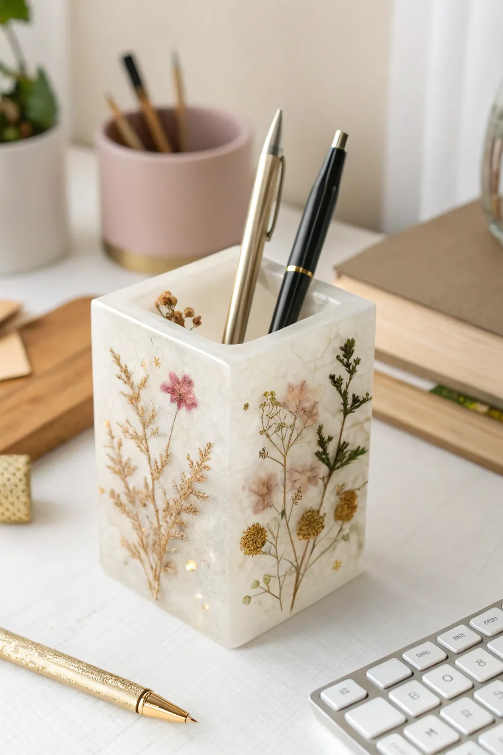 Elevate your workspace with a touch of natural elegance. Discover the beauty of resin desk accessories.