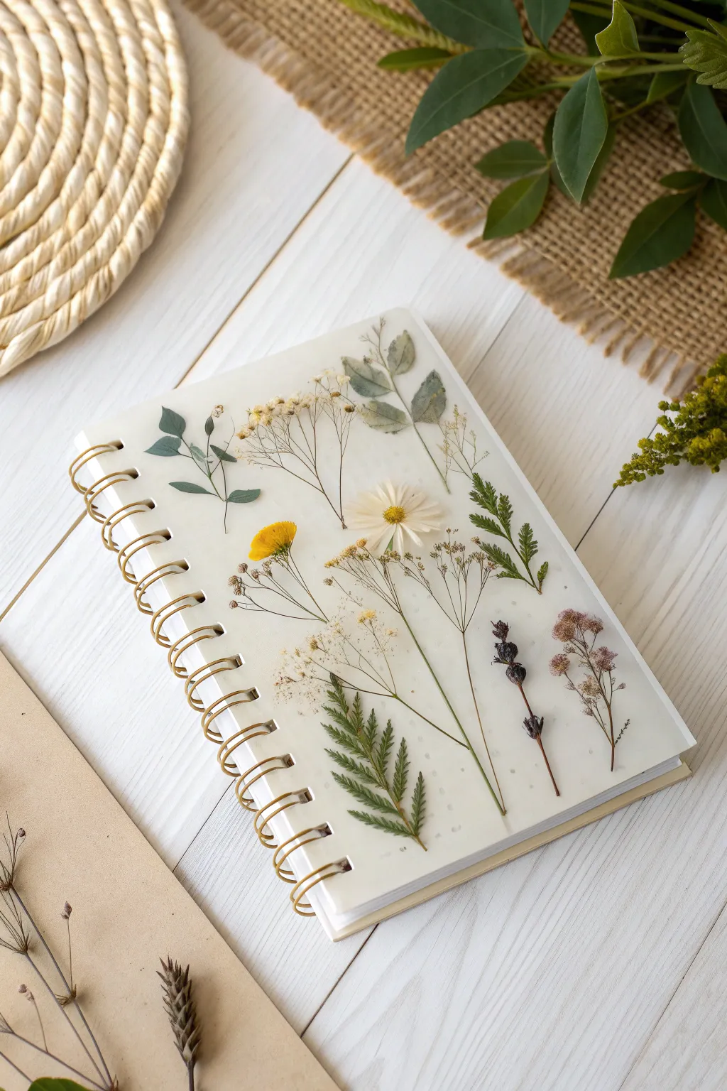 Elevate your stationery with a touch of art and nature: resin-covered notebooks that make every note special.