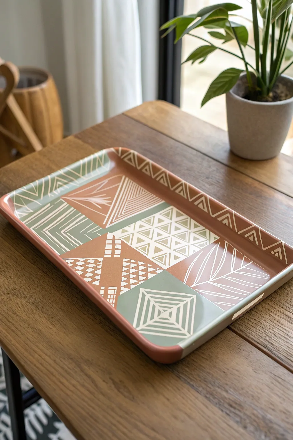 Elevate your style with this chic geometric resin tray—where simplicity meets sophistication.