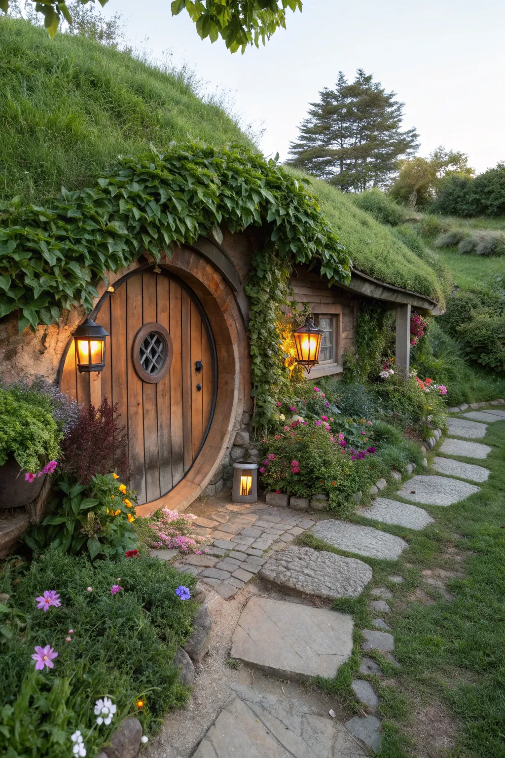 Discover the rustic charm of a garden-integrated root cellar, your very own hobbit haven of harvest.