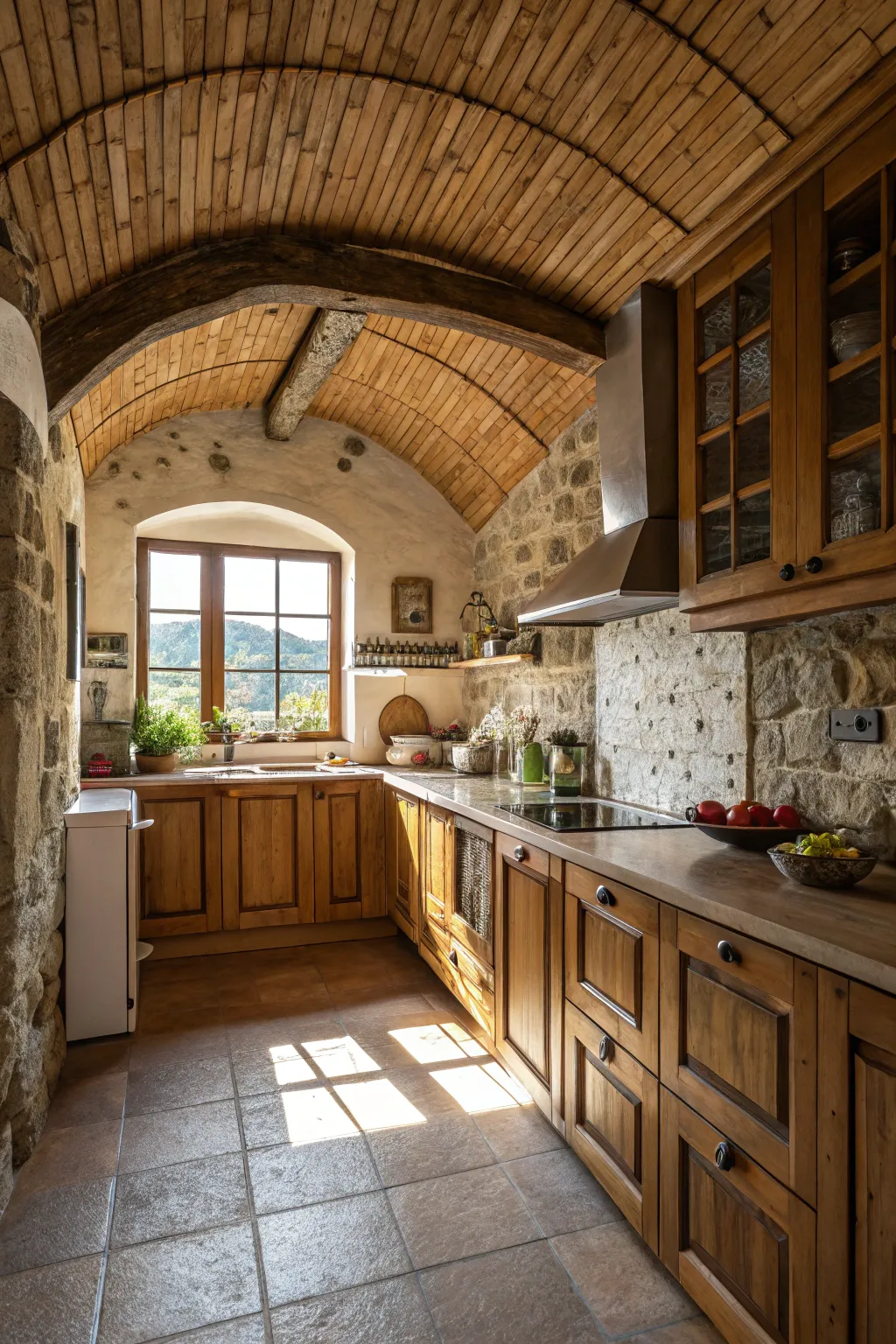 Arched ceilings add drama and intimacy.
