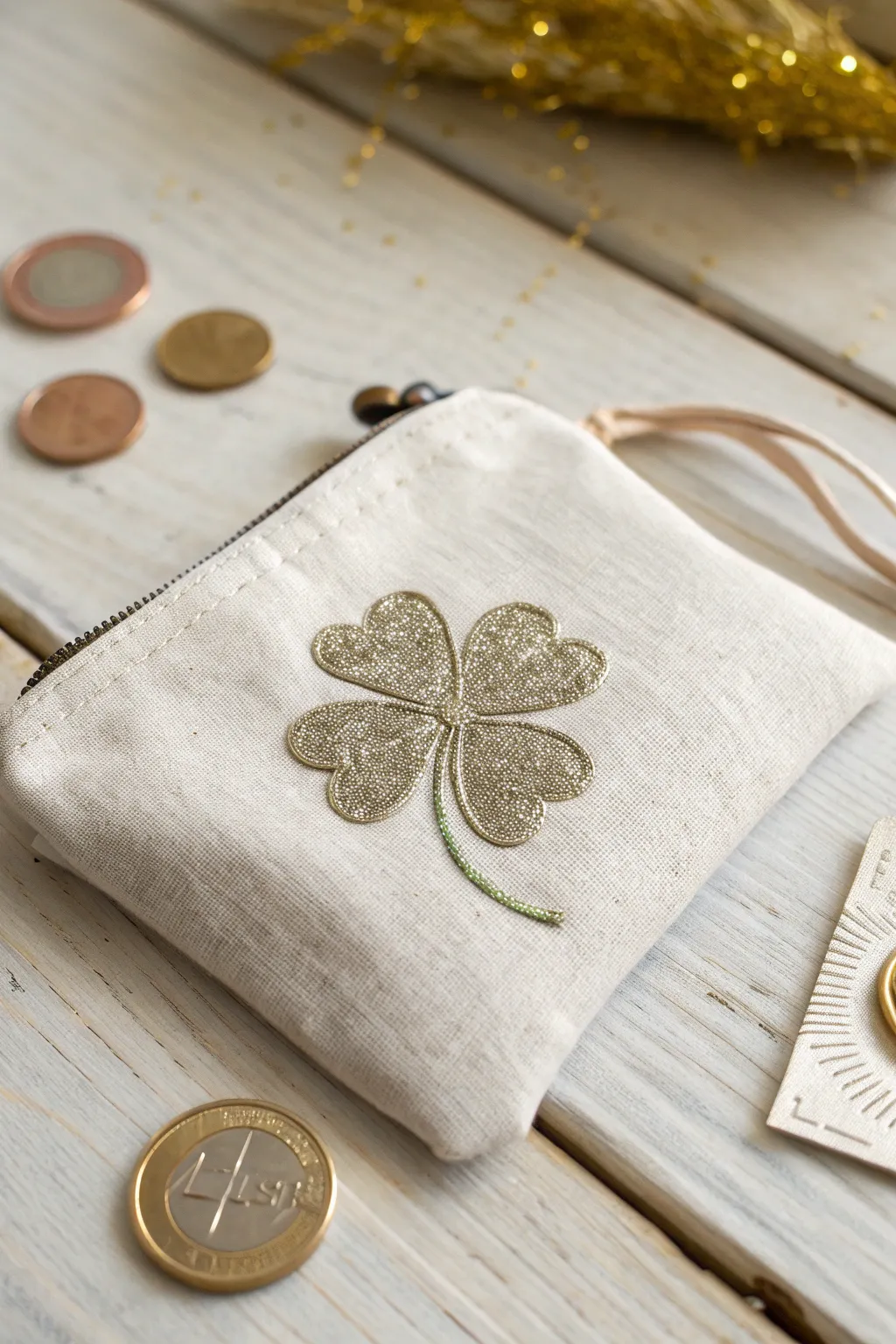 Embrace the luck of the Irish with these charming shamrock coin bags, perfect for a touch of festive elegance.