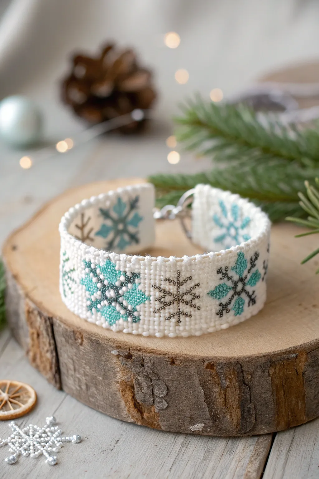 Embrace the festive season with a touch of winter magic in every bead.