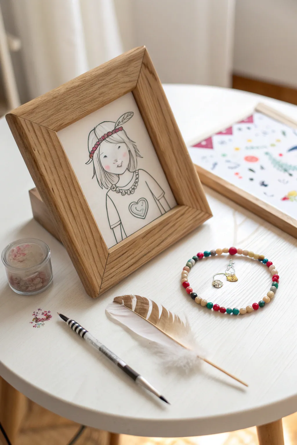 Capturing Childhood: A Minimalist Self-Portrait with Personal Touches