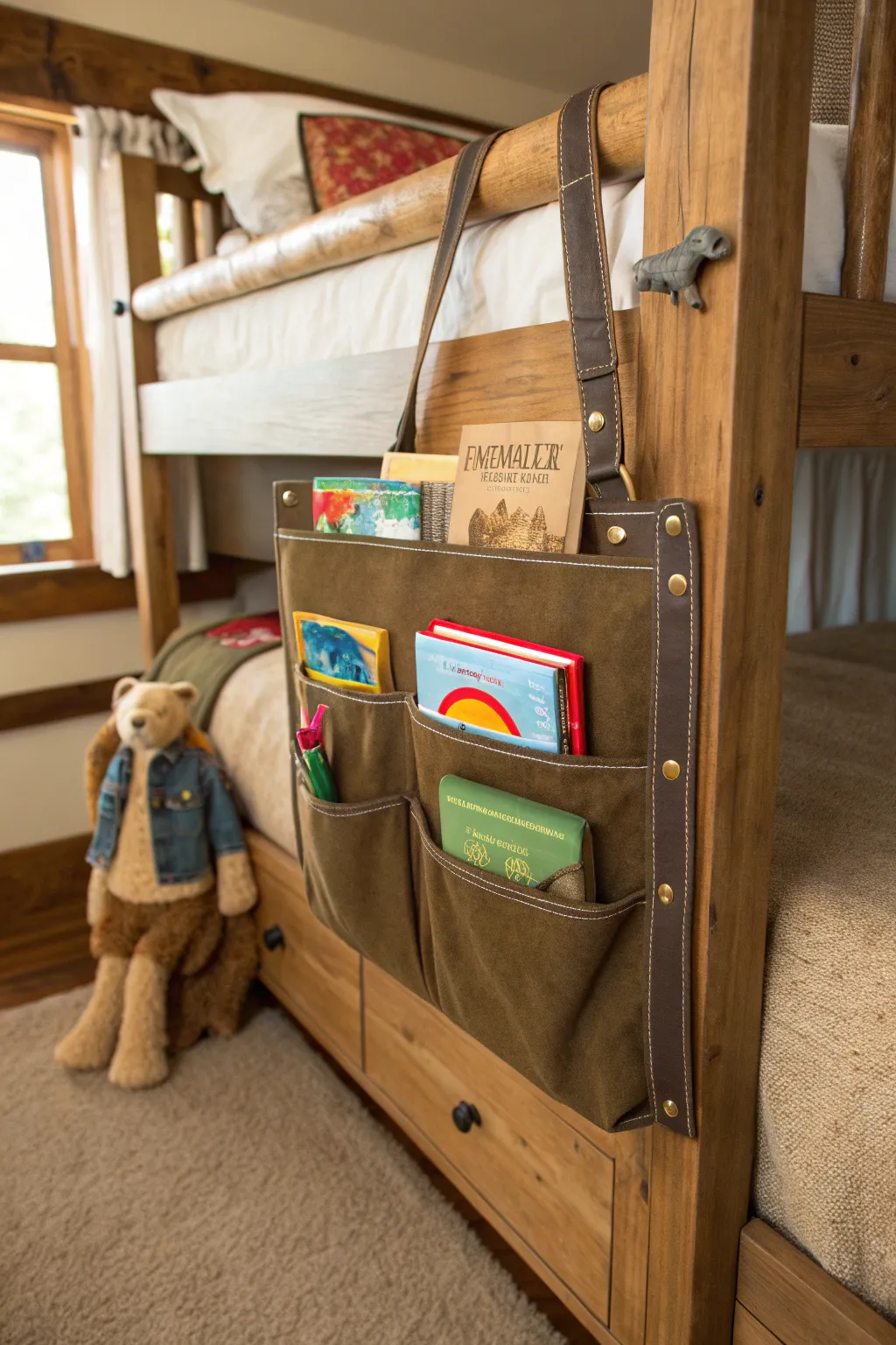 Keep your little adventurer's room organized with a DIY explorer's bed caddy!