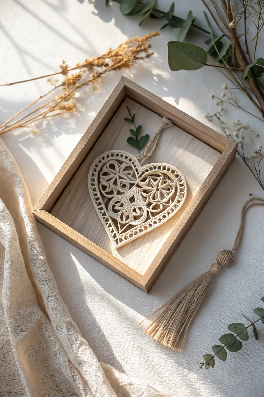 Celebrate love with a touch of Scandinavian elegance. 🌿❤️ #ValentinesShadowBox #ScandiBoho