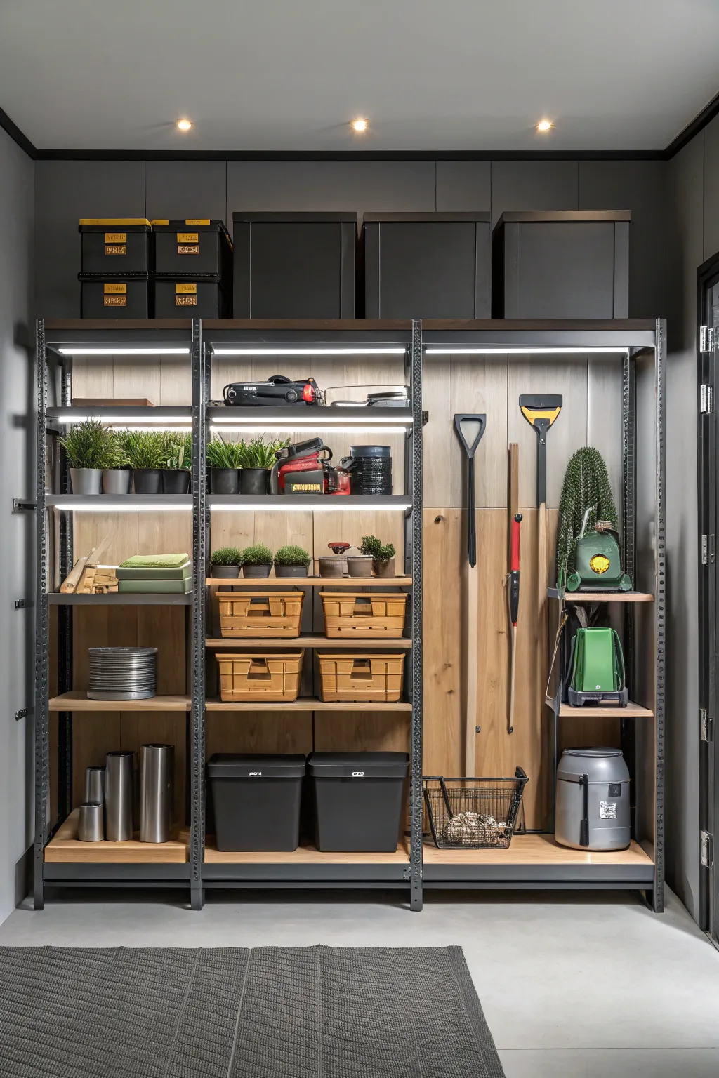 Transform your shed with versatile adjustable shelving for a tidy and stylish space.