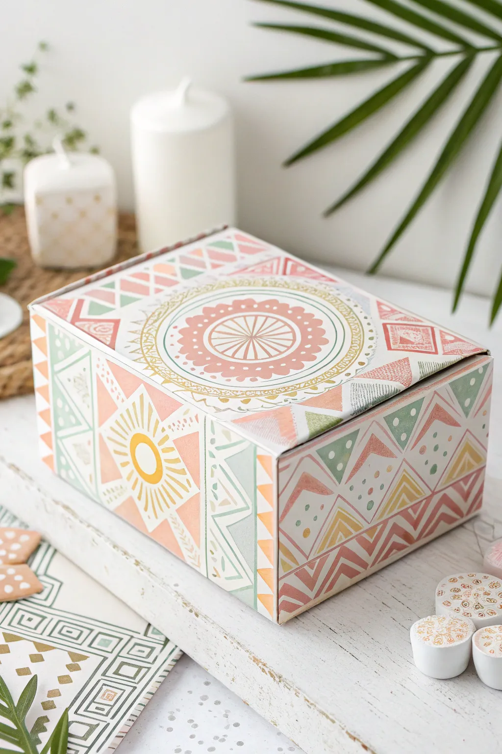 Elevate your packaging game with these stunning geometric patterns that bring a touch of elegance and creativity to any shipping box.