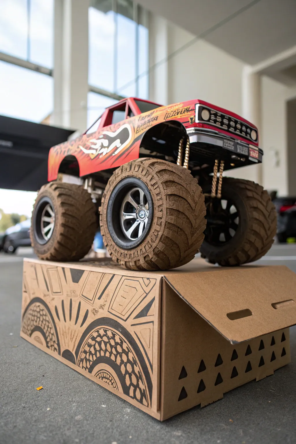 Unleash your creativity with this DIY monster truck shoe box car!