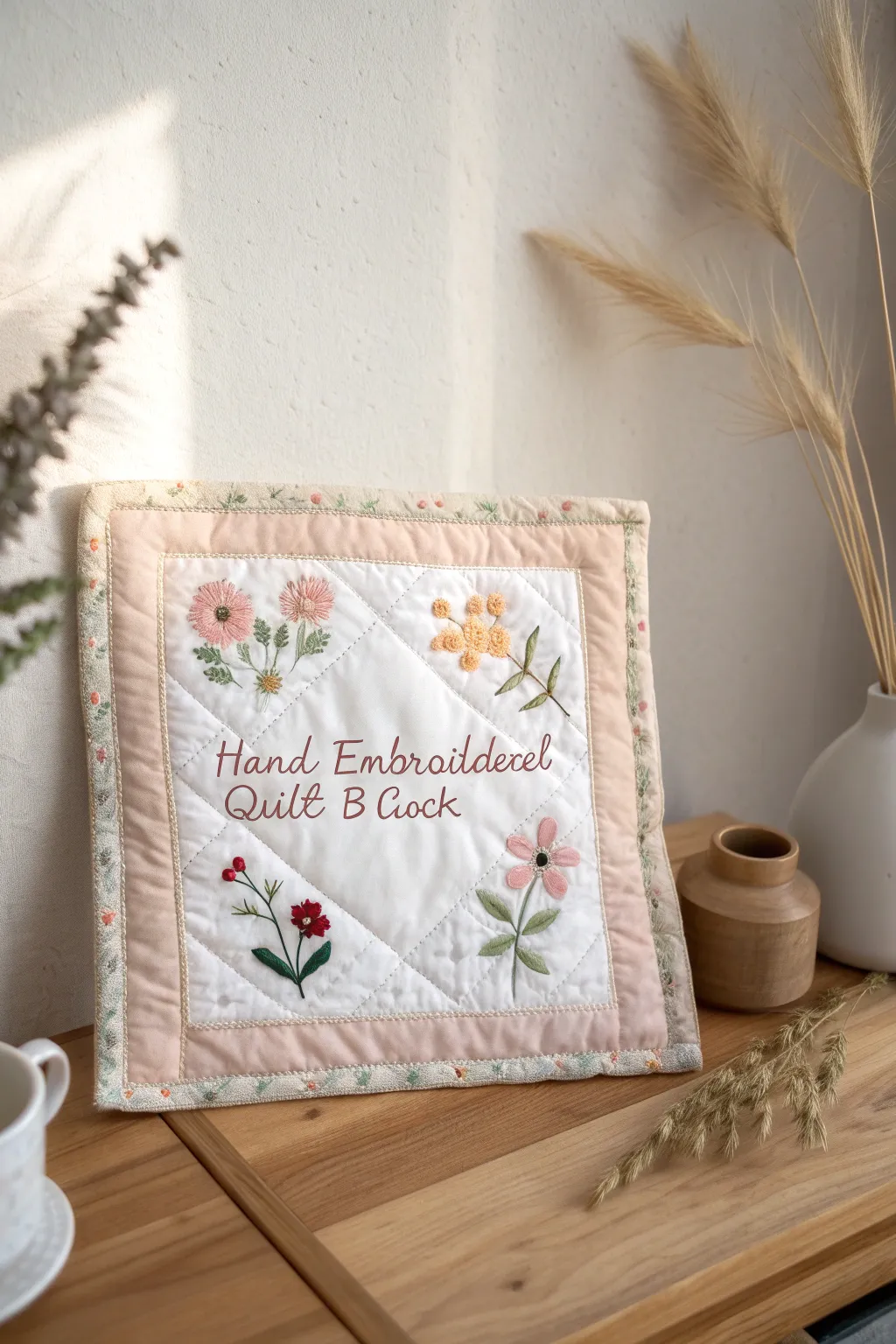 Infuse personal flair into your quilt with delicate embroidery that tells a story.