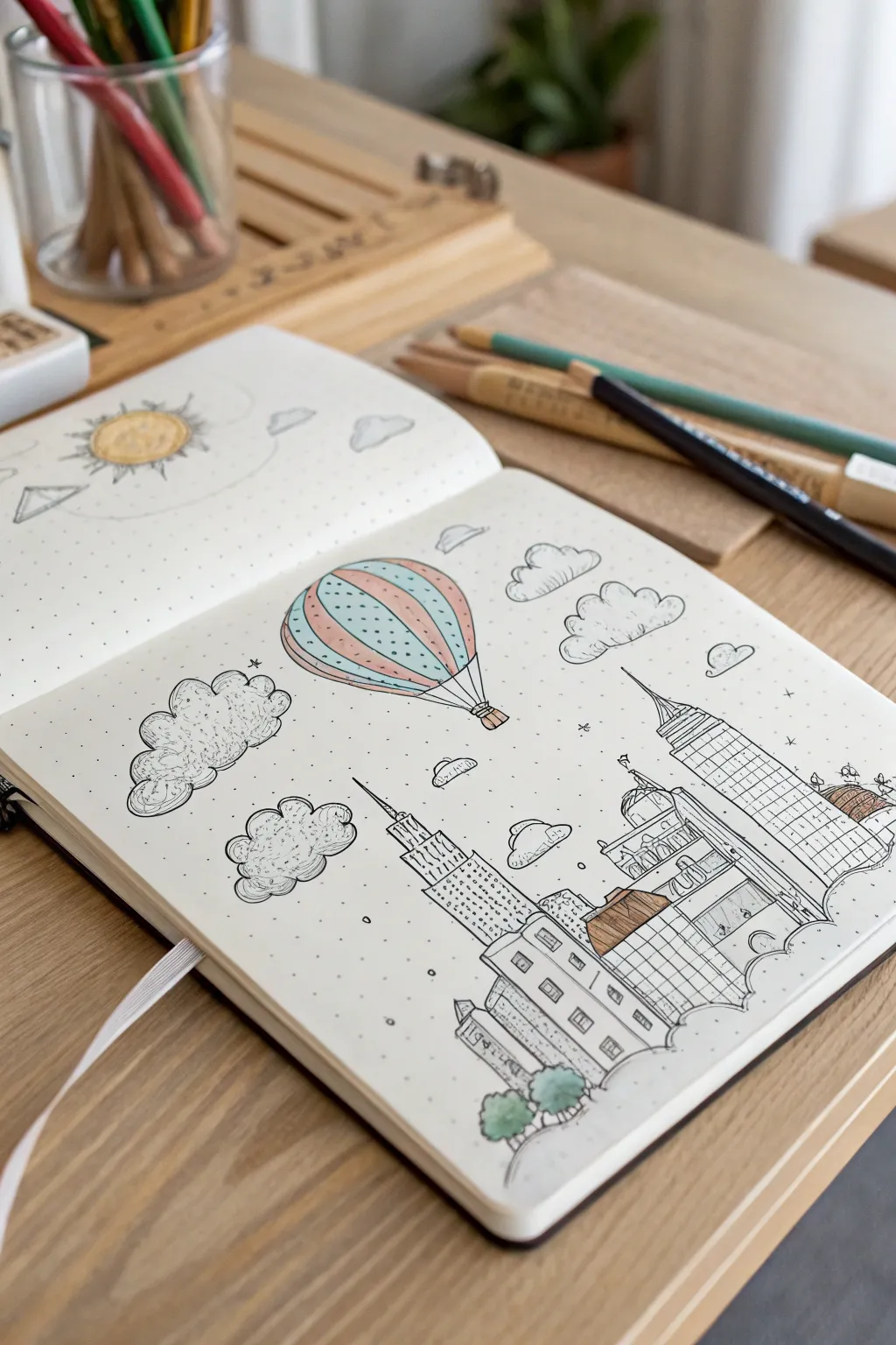 Dream beyond the horizon with ethereal floating cities sketched to perfection. #SketchIdeas #FloatingCities #ScandiBoho