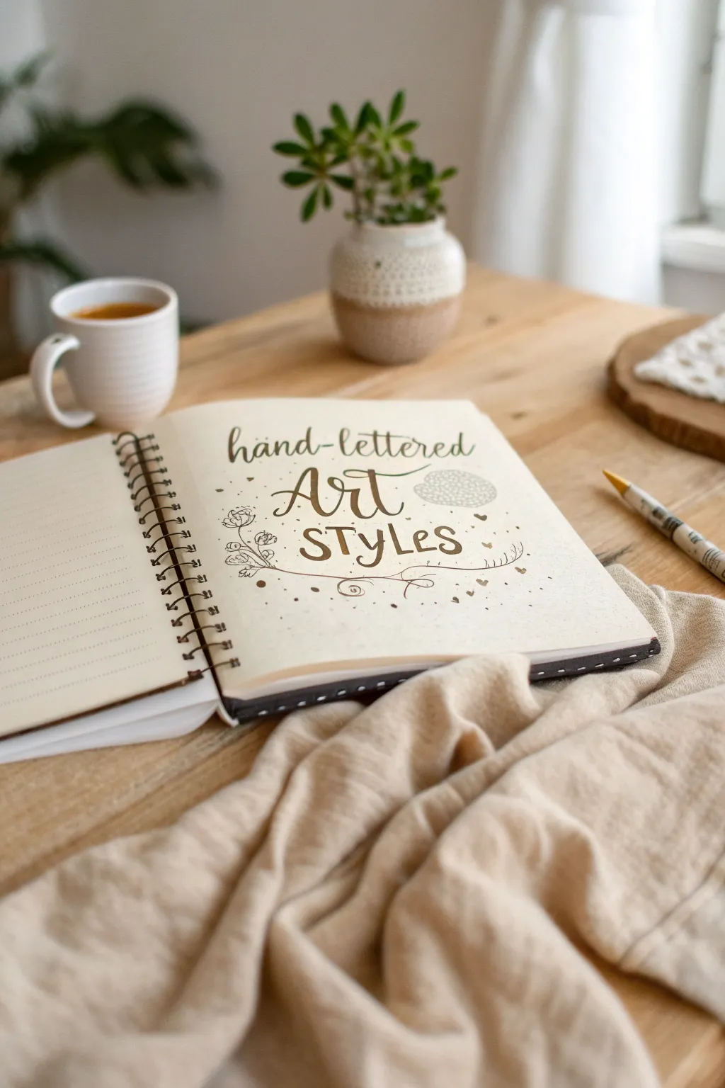 Unleash your creativity with expressive hand-lettering in your art journal.