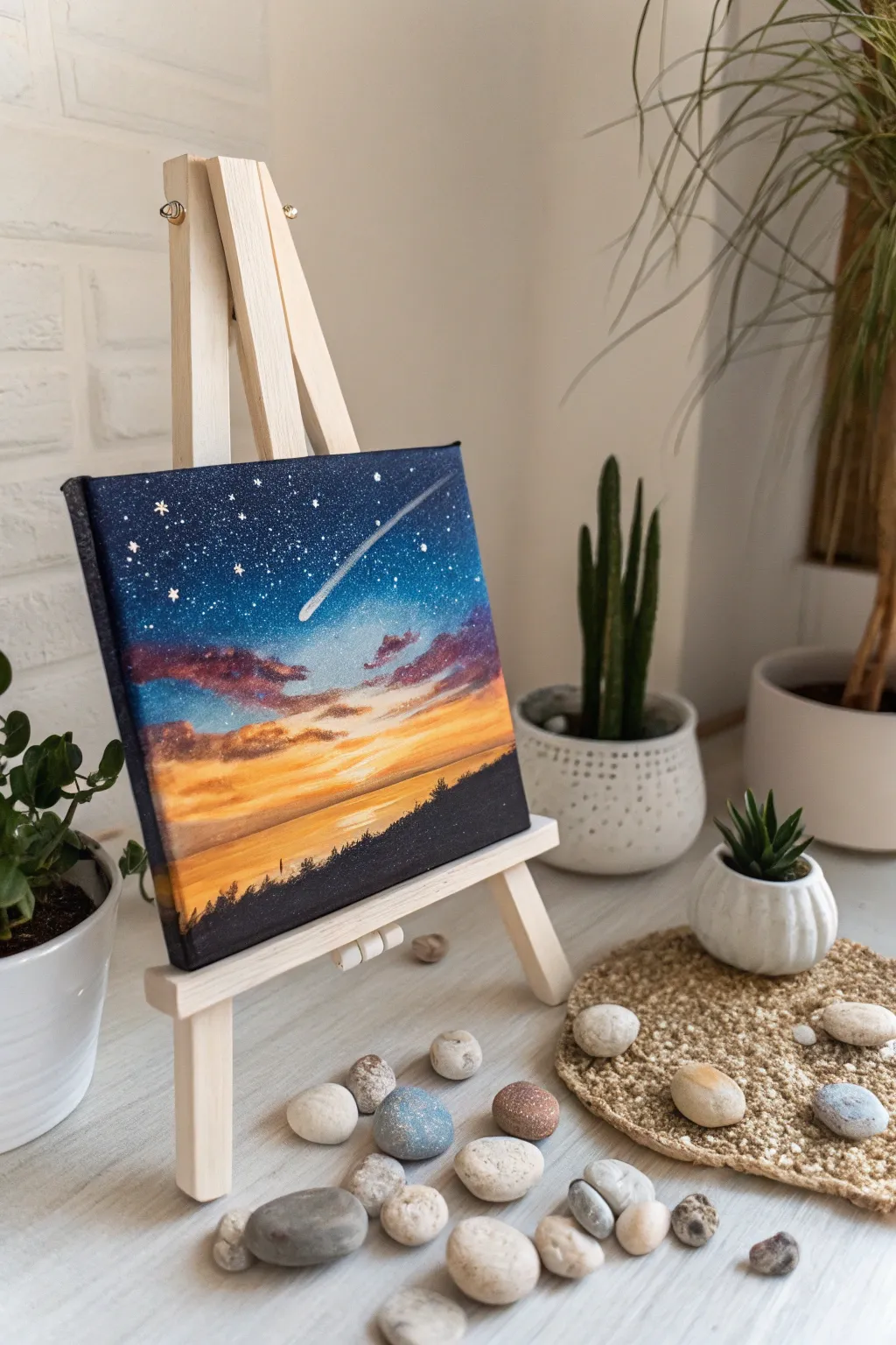 Capture the beauty of a day-to-night sky transition, where warm and cool tones meet in perfect harmony. 🌅🌌