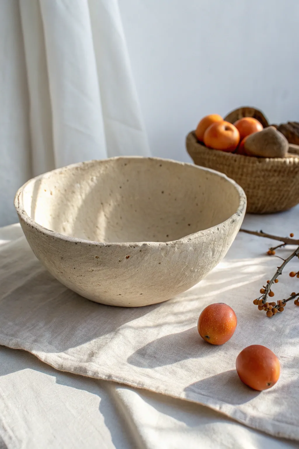 Embrace the beauty of organic forms with this handcrafted asymmetrical bowl, a perfect blend of simplicity and natural elegance.
