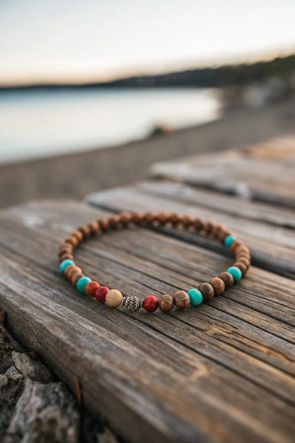 Embrace bohemian charm with this handcrafted bead bracelet, perfect for sunny festival days.