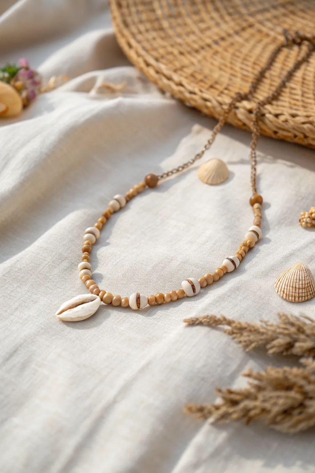 Embrace nature's beauty with this minimalist bead necklace, inspired by serene beachside adventures.