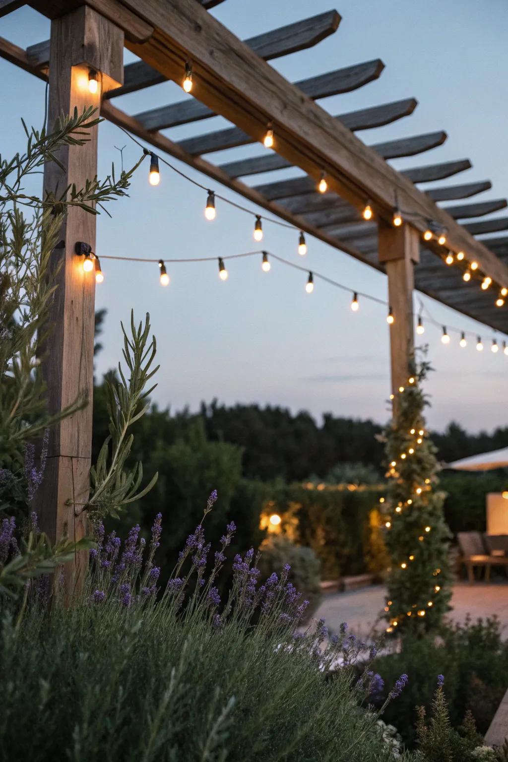 Illuminate your garden with the enchanting glow of string lights—where simplicity meets elegance.