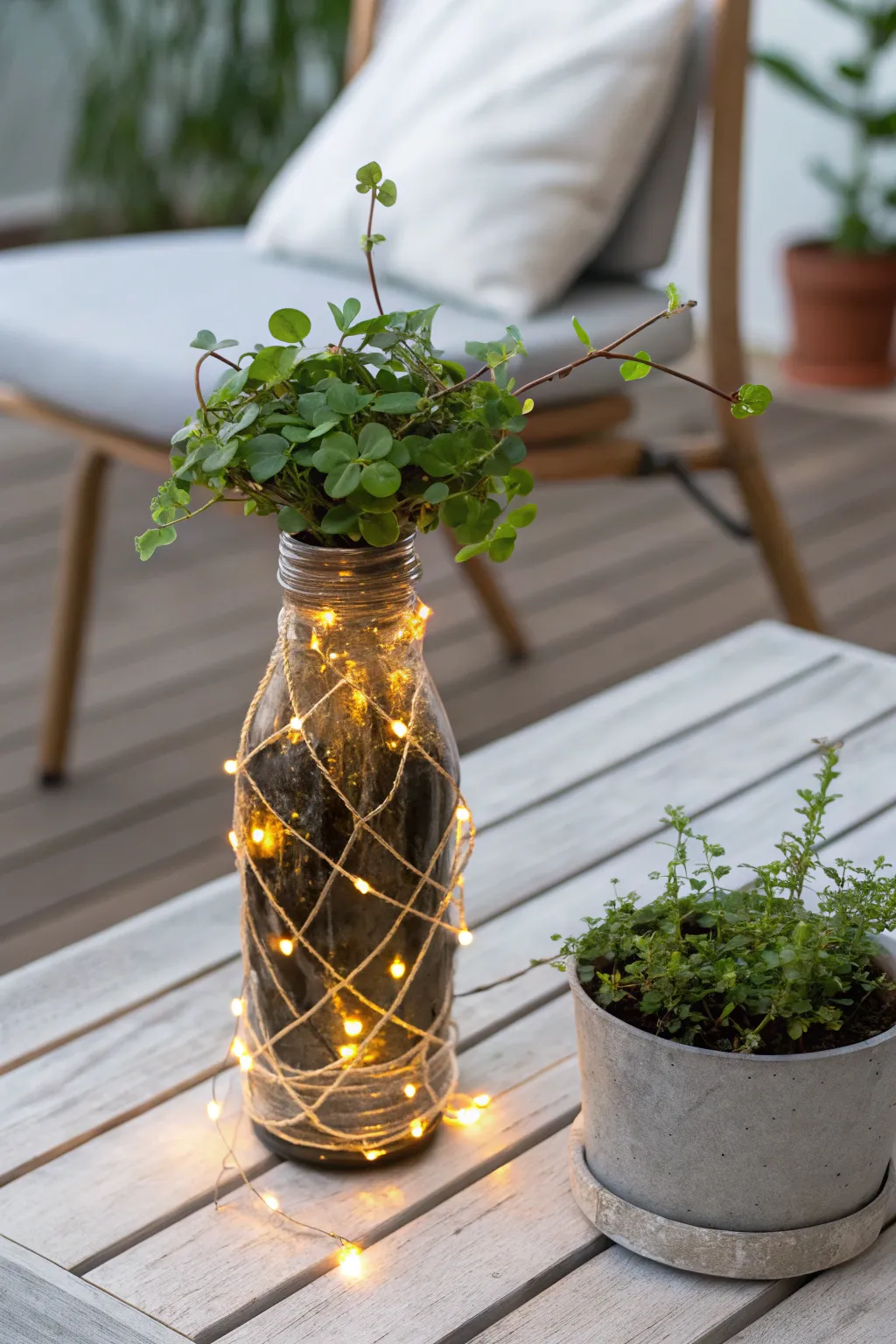Transform your patio with enchanting string light planters—where simplicity meets magic.
