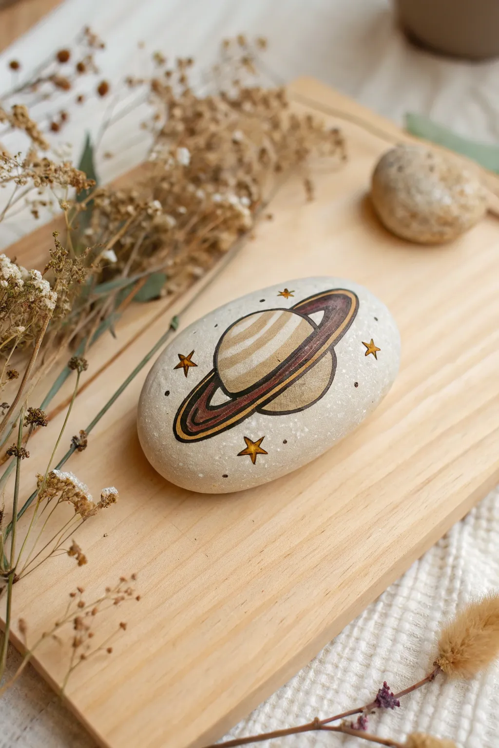 Explore the universe with your little ones through the simple joy of rock painting. 🌿✨ #CraftingWithKids #ScandiBoho