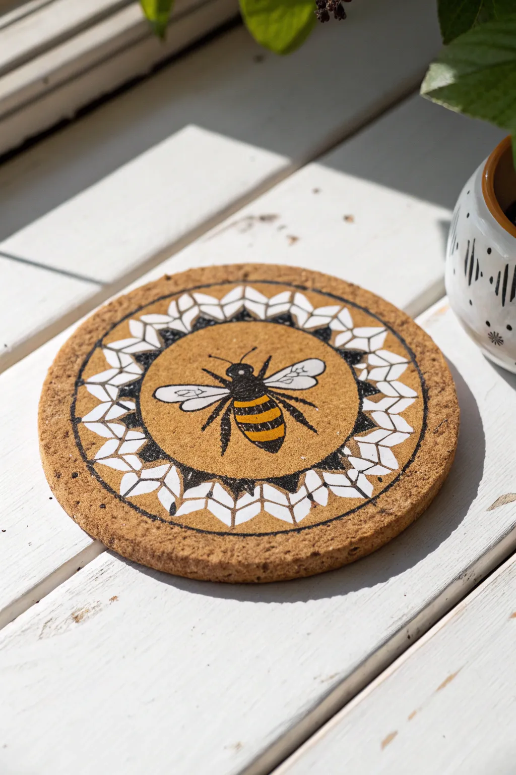 Buzz into spring with handcrafted bee-themed coasters that add a touch of nature's charm to your decor.