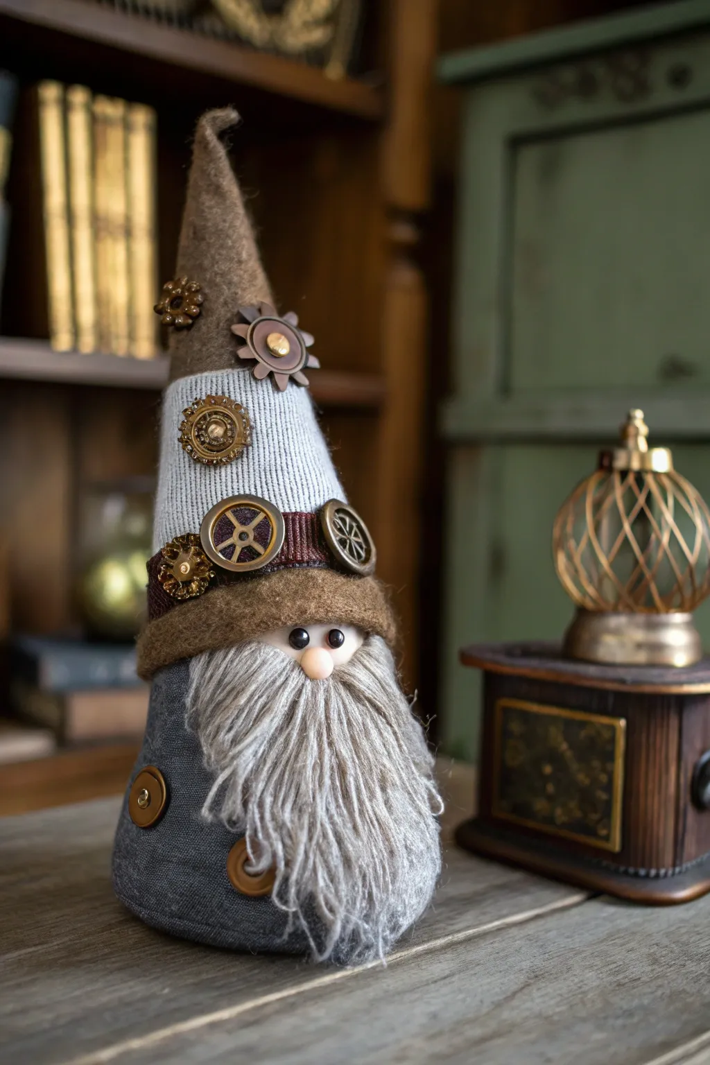 Embrace whimsy with a steampunk twist: meet the sock gnome that steals the spotlight.