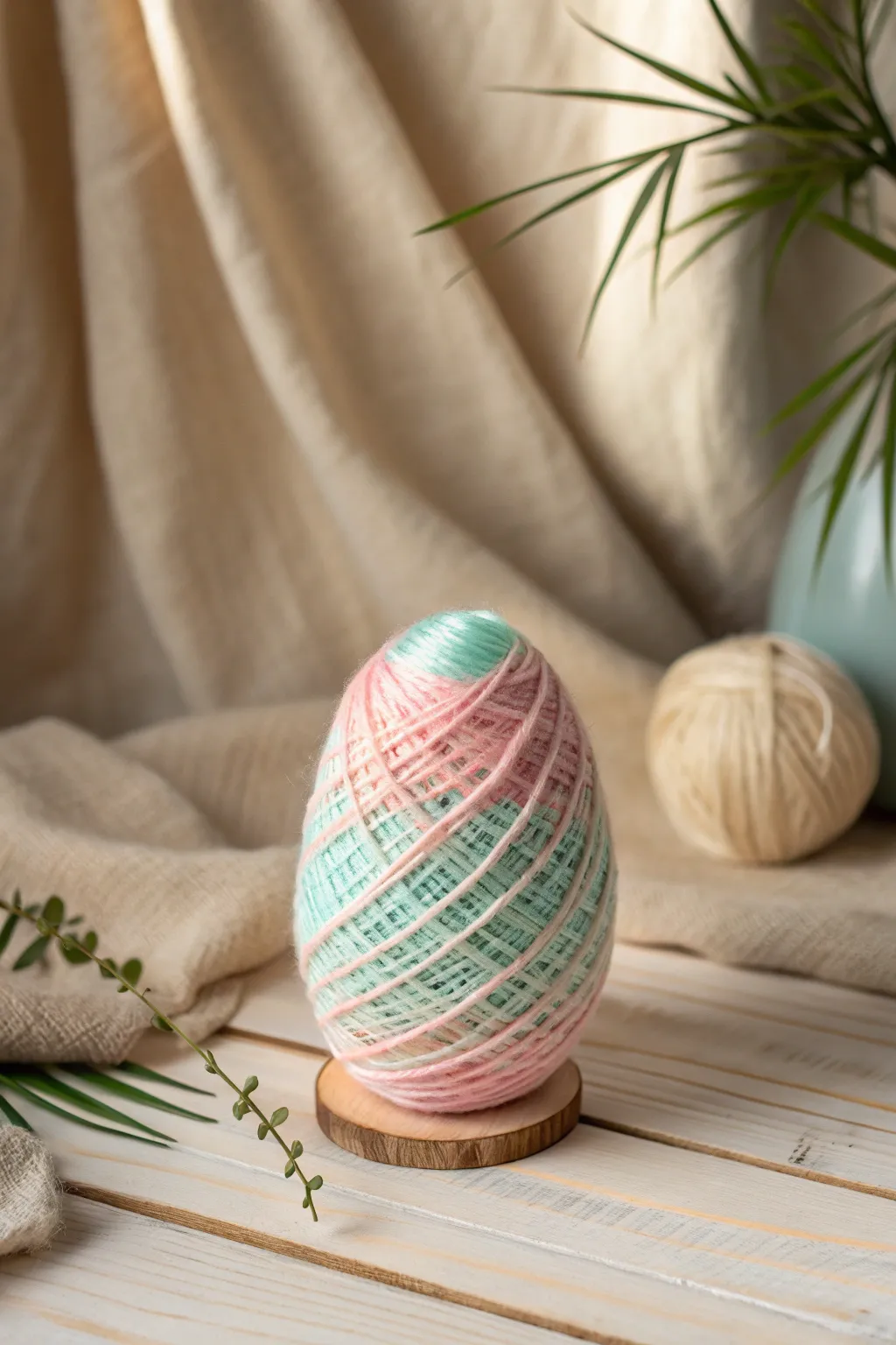 Transform yarn scraps into cozy, beautiful art with these yarn-wrapped eggs.