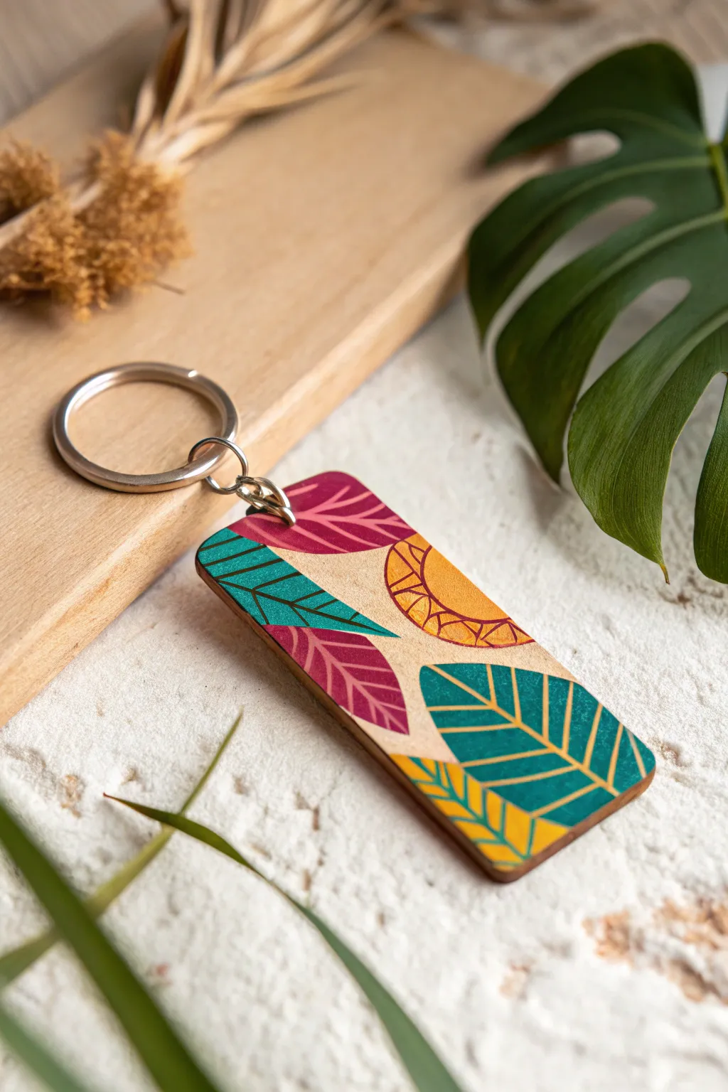 Add a pop of color to your day with this vibrant, handcrafted keychain!