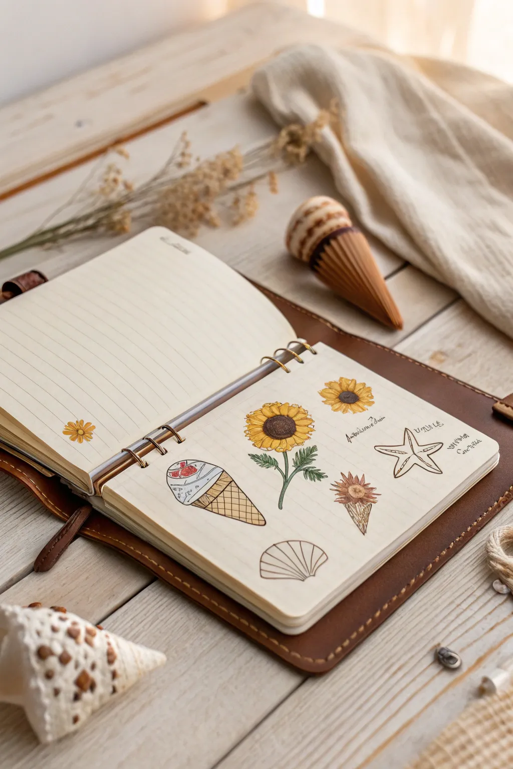 Elevate your summer journaling with playful seasonal stickers for a touch of effortless flair.