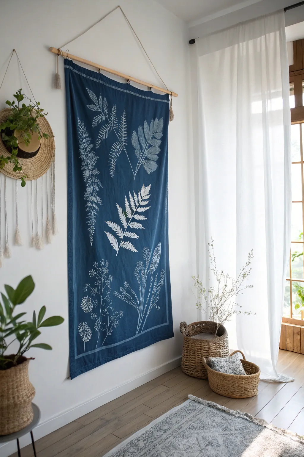 Elevate your space with the calming beauty of a sunprint tapestry.