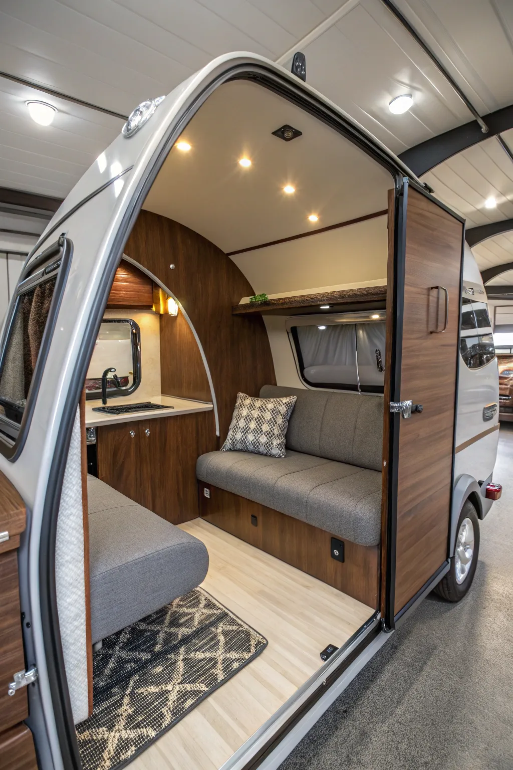 Ingenious design meets ultimate comfort: transform your teardrop camper into a versatile retreat.