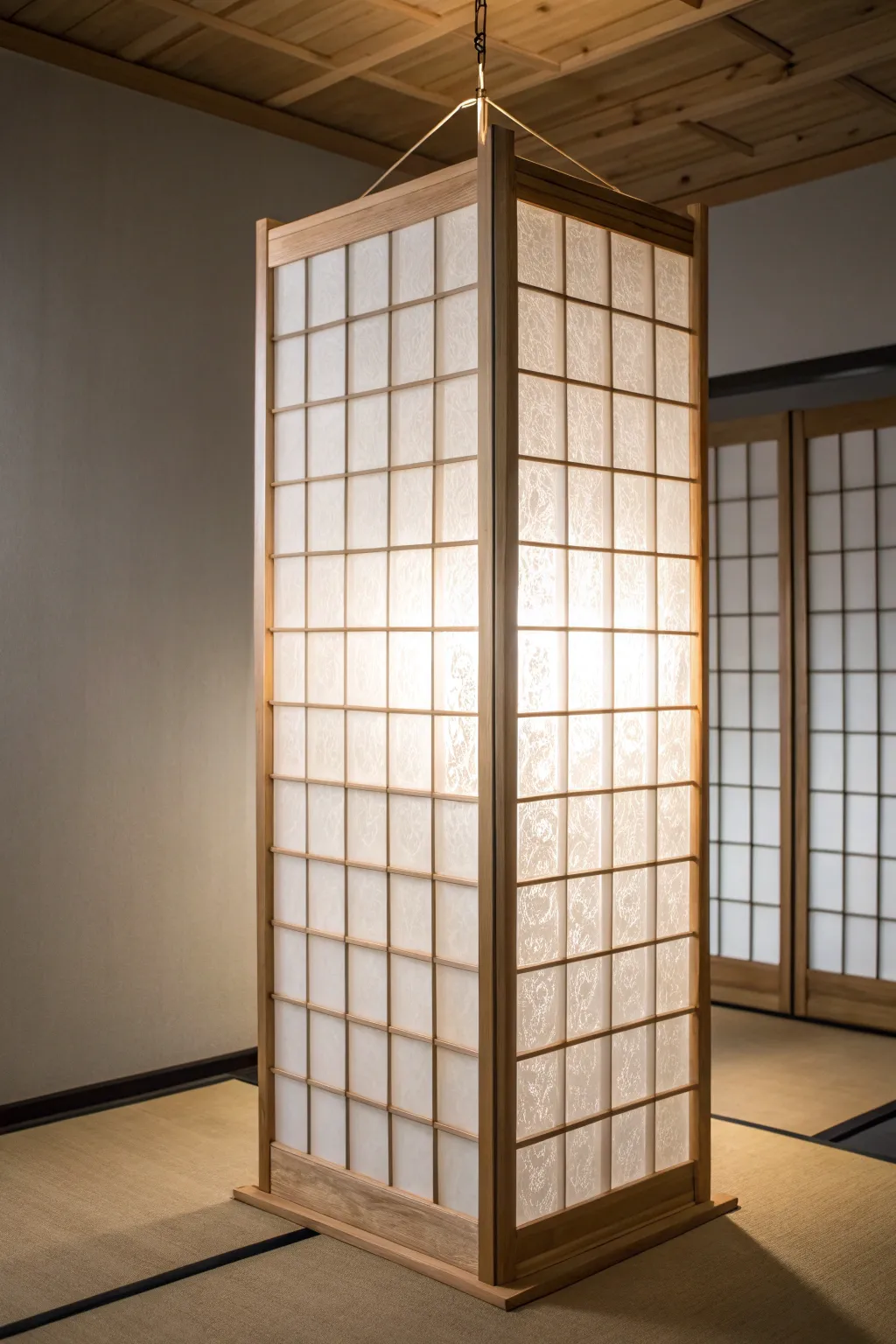 Elevate your space with the tranquil elegance of a hanging shoji screen.