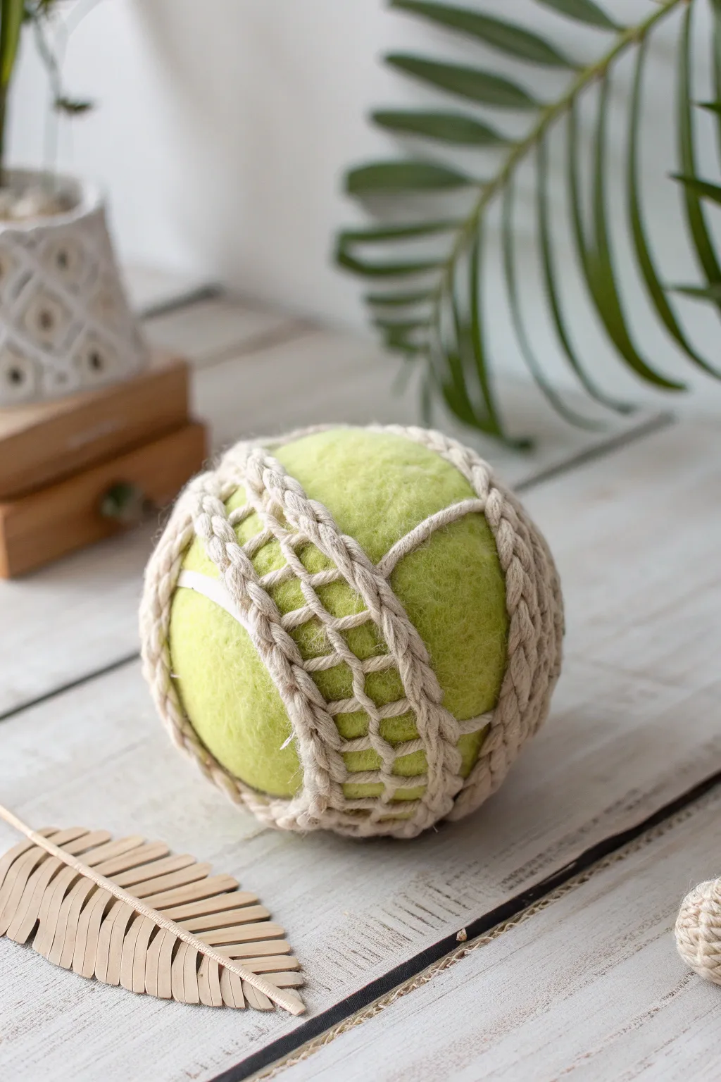 Find calm in the chaos with this handcrafted tennis ball stress reliever. Simplicity meets serenity.