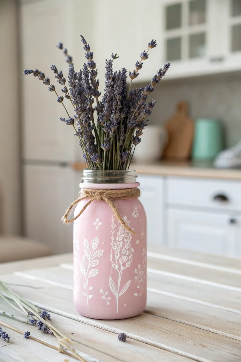 Add a touch of charm and color to your mom's kitchen with a handcrafted painted mason jar.