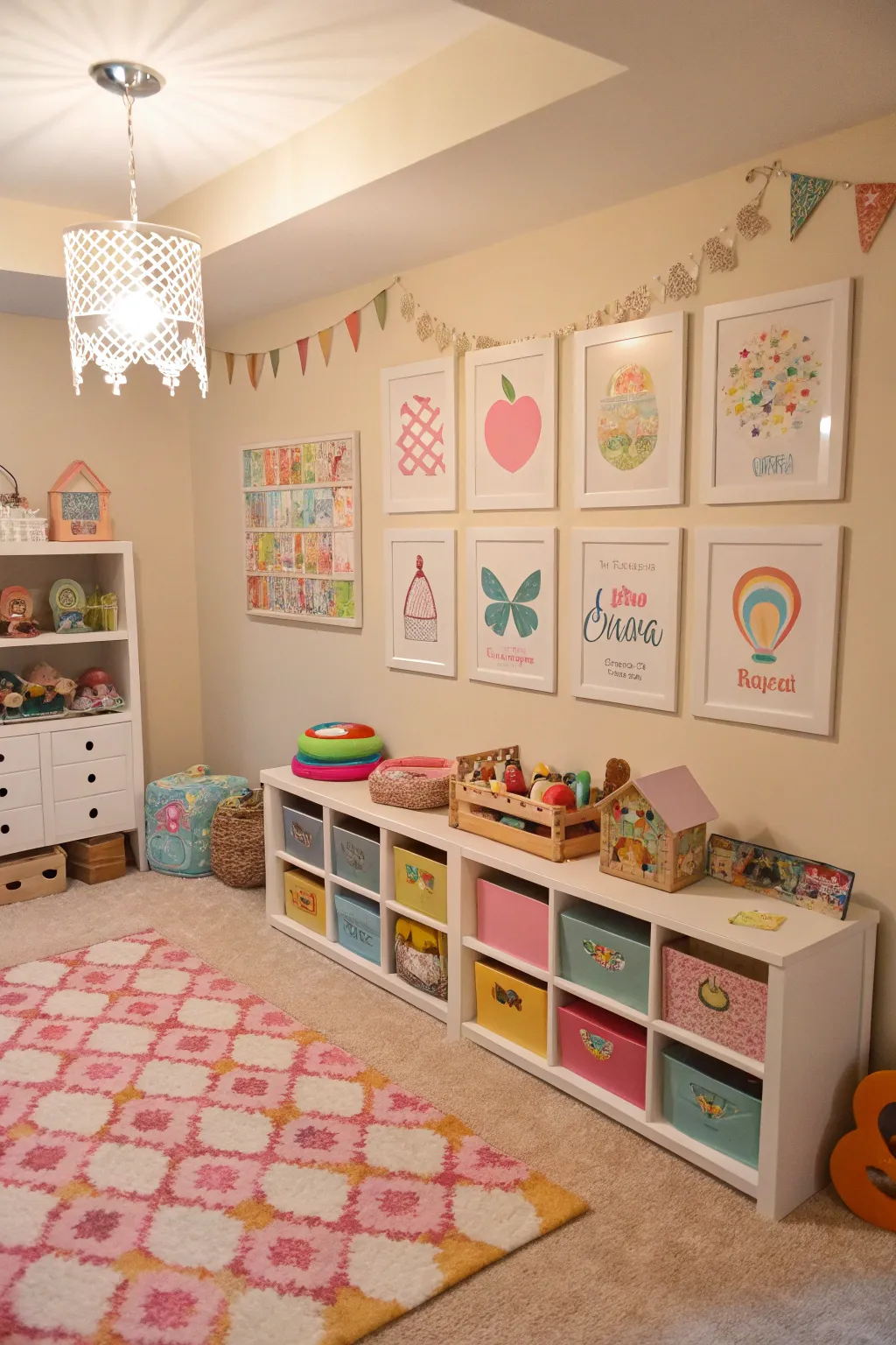 Personal touches make the playroom uniquely theirs.