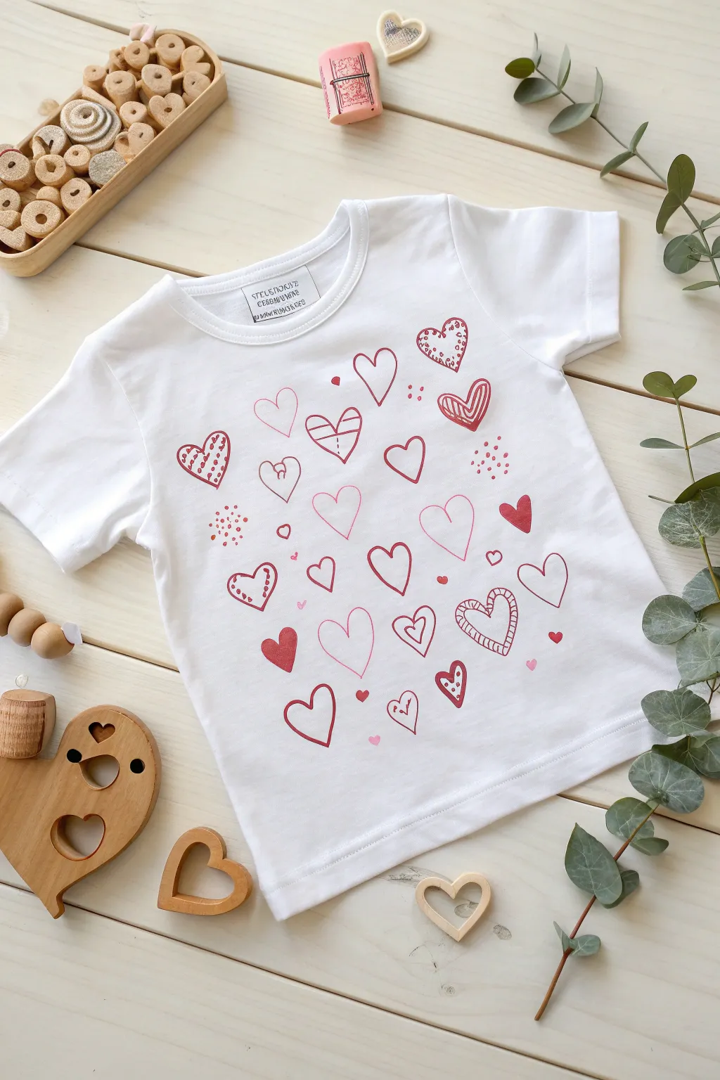 Embrace the charm of hand-drawn hearts for Valentine's Day with this unique toddler tee. Perfect for little ones who love a touch of creativity and style!
