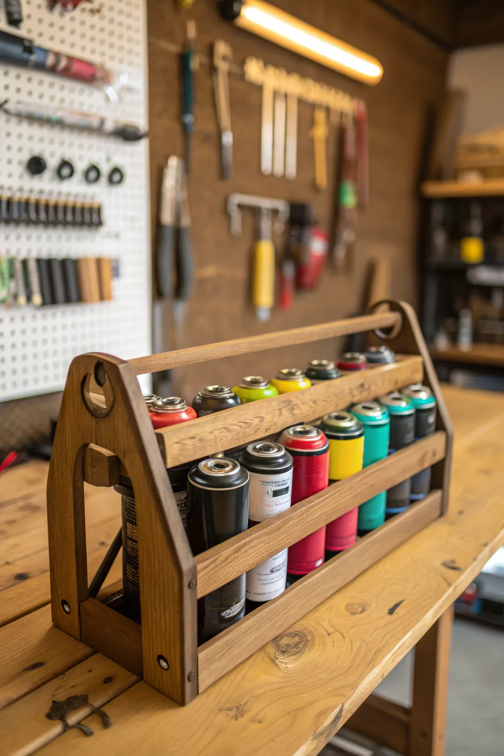Transform your workshop with this clever wine rack hack for spray paint organization!