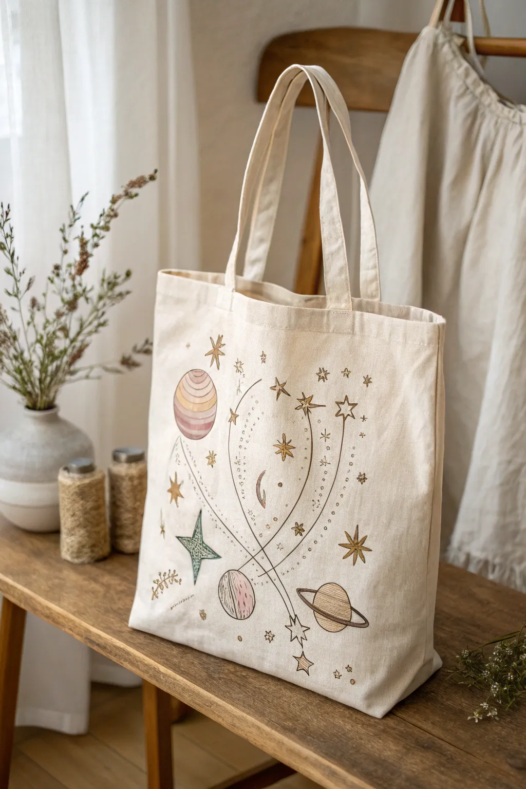 Carry the universe with you: A cosmic tote for your celestial adventures.